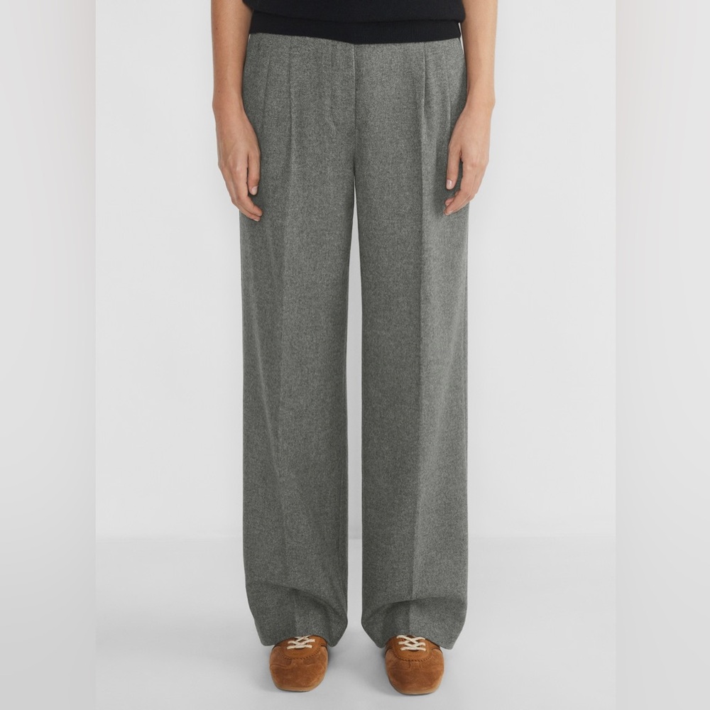 NWT ARITZIA WILFRED Hi Rise Wide-Leg Grey Wool Pants